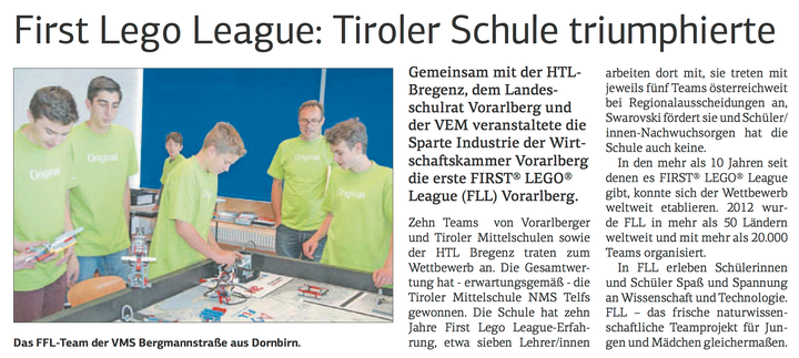 FIRST LEGO League: Tiroler Schule triumphierte